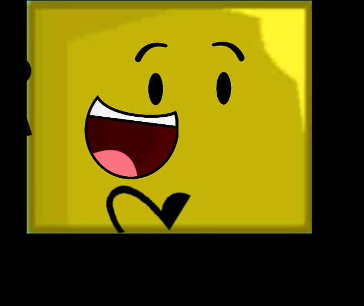 Happy Yellow Square Cartoon Character PNG image