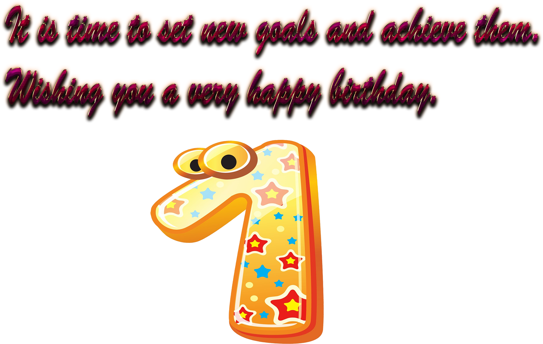 Happy1st Birthday Greetingand Number One PNG image