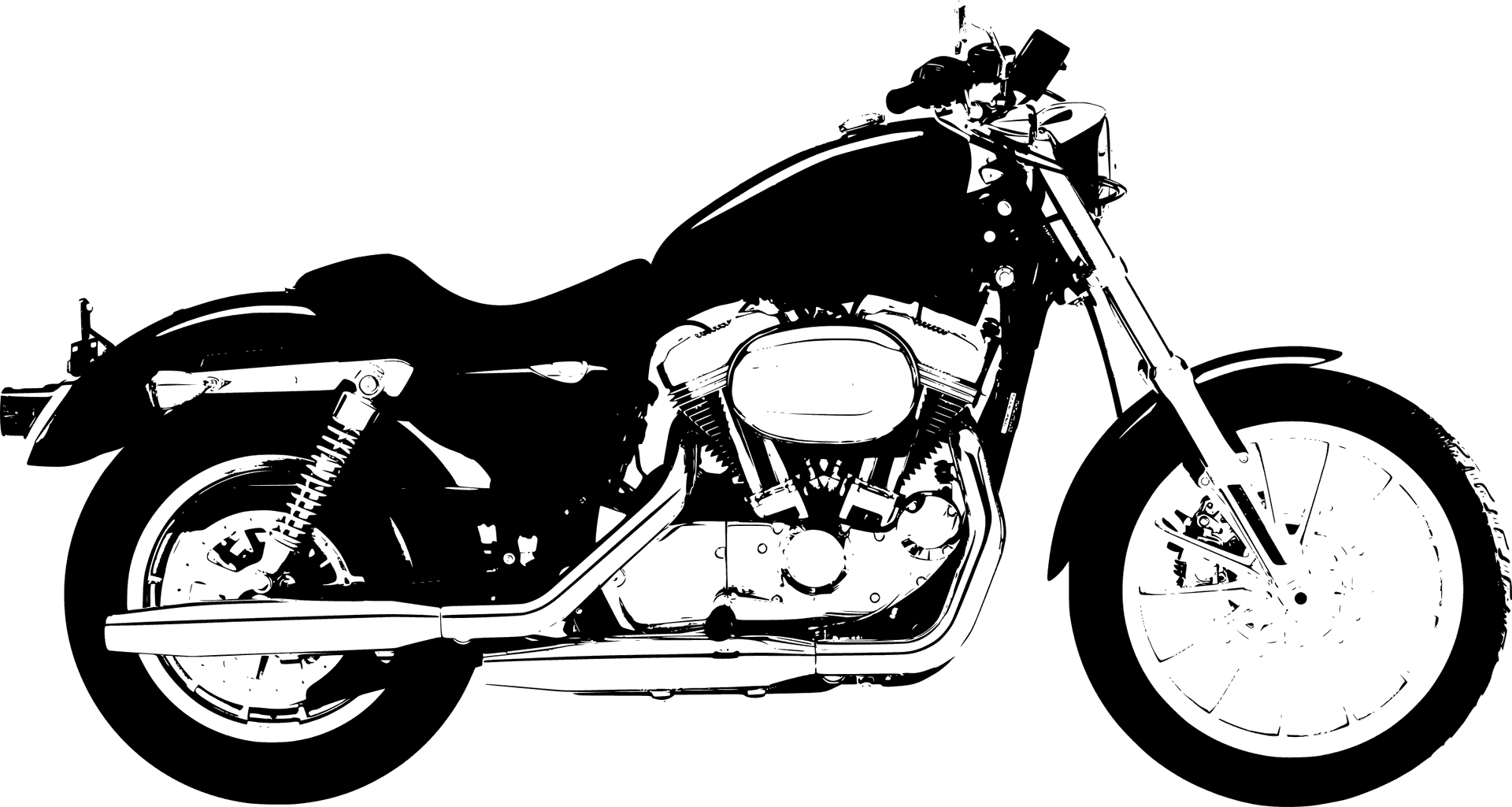 Harley Davidson Motorcycle Silhouette PNG image