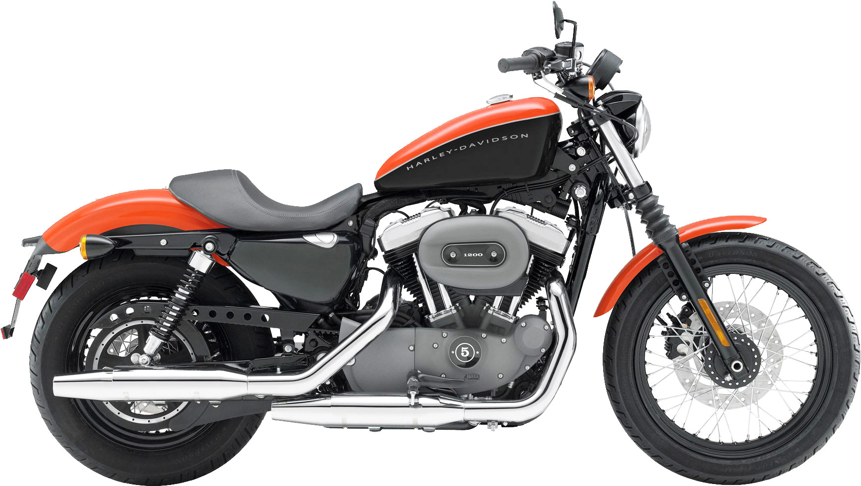 Harley Davidson Orange Black Motorcycle PNG image