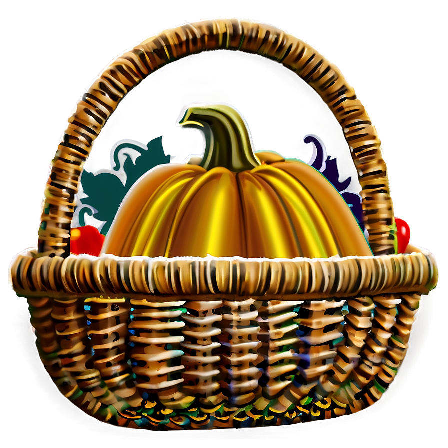 Harvest Pumpkin Basket Png Pms84 PNG image
