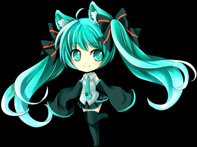 Hatsune Miku Chibi Character PNG image