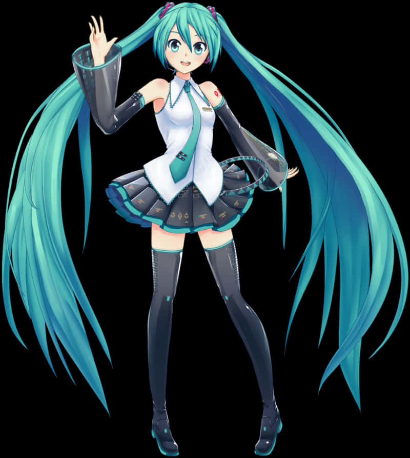 Hatsune Miku Vocaloid Character PNG image