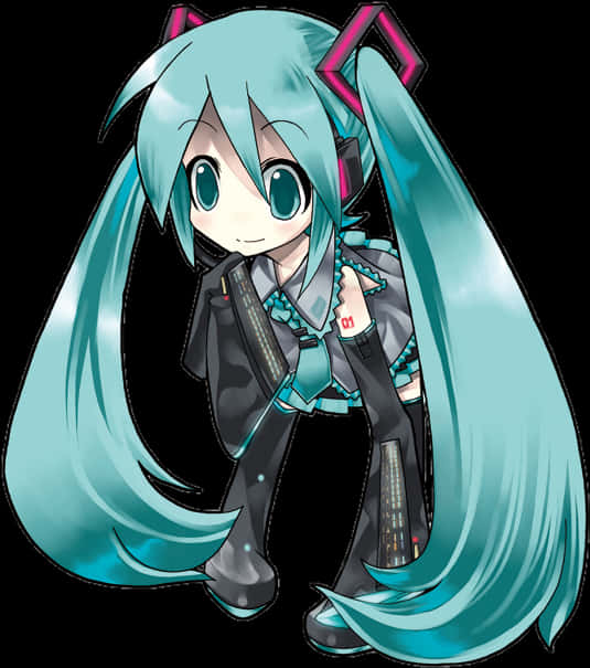 Hatsune Miku Vocaloid Character PNG image