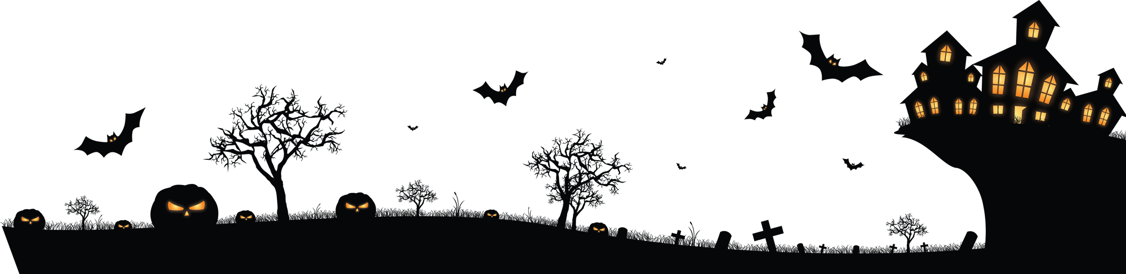 Haunted_ Hilltop_ Halloween_ Silhouette PNG image