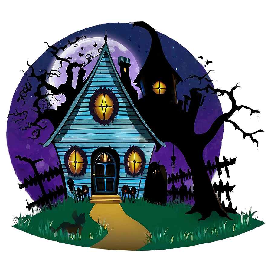 Haunted House Halloween Party Png 06262024 PNG image