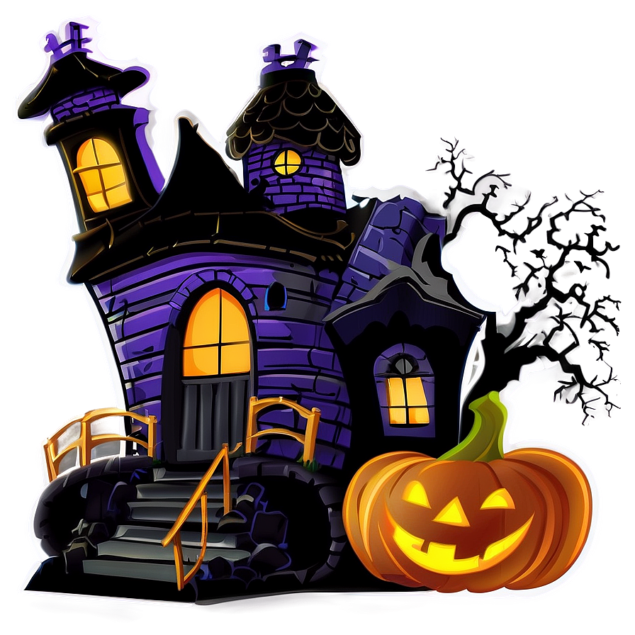 Haunted House Halloween Party Png Bhw92 PNG image