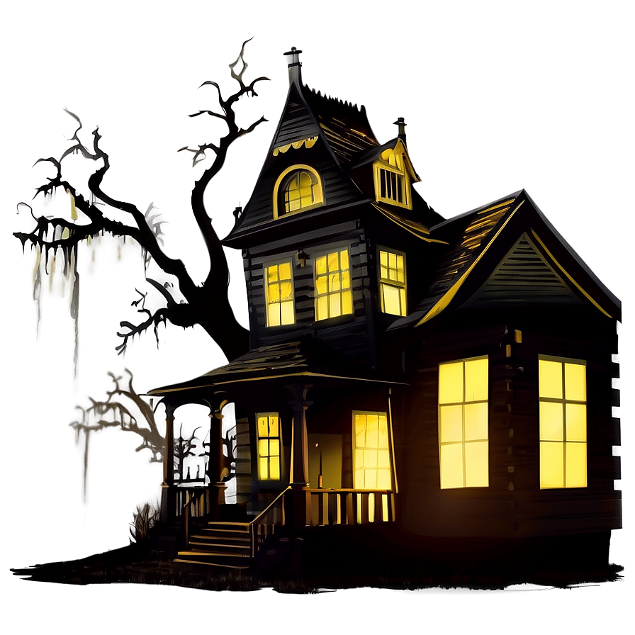 Haunted House Silhouette Photo Png 05212024 PNG image