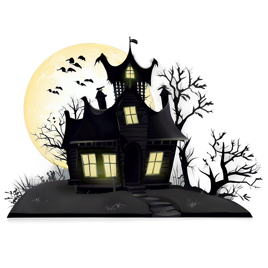 Haunted House Silhouette Png 84 PNG image