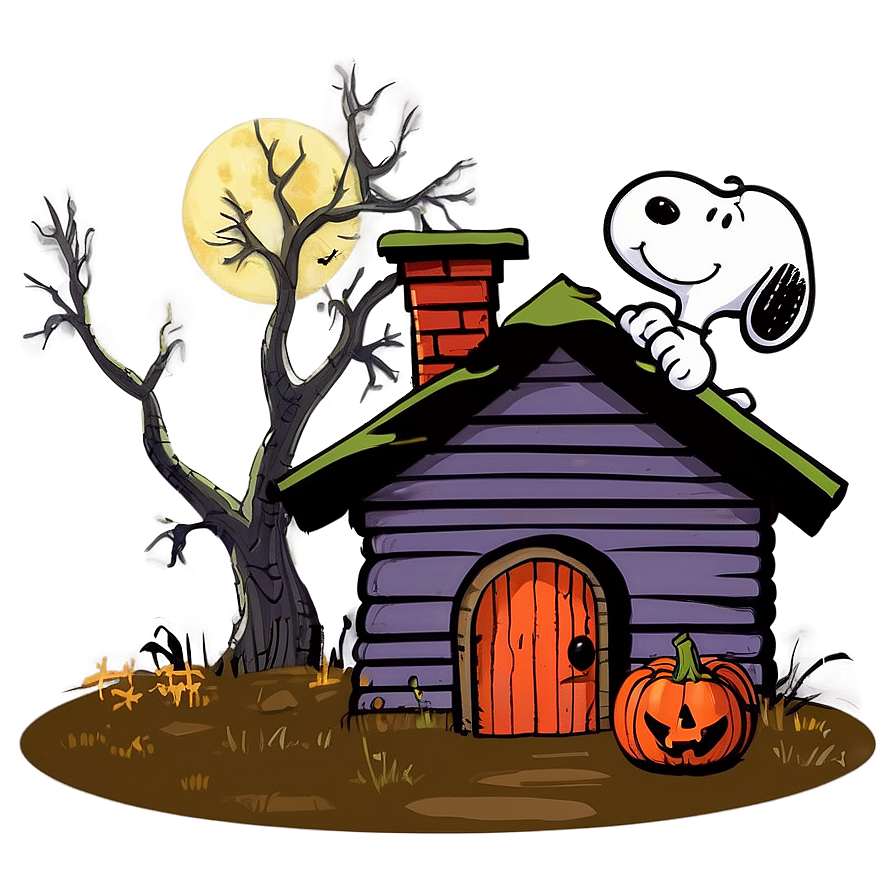 Haunted House Snoopy Halloween Png Awk38 PNG image