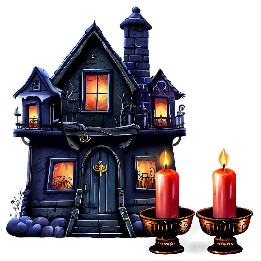 Haunted House With Candles Png Eft PNG image