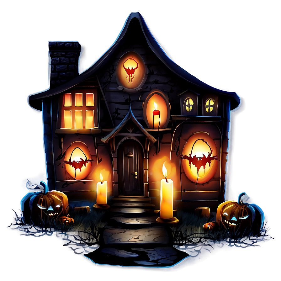 Haunted House With Candles Png Feu39 PNG image