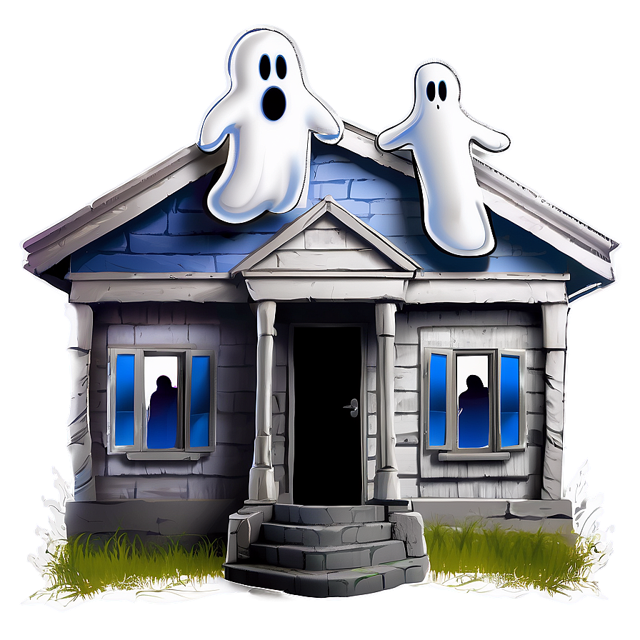 Haunted House With Ghosts Png 05242024 PNG image