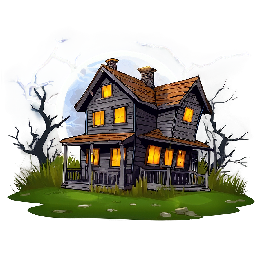 Haunted House With Lightning Png 35 PNG image