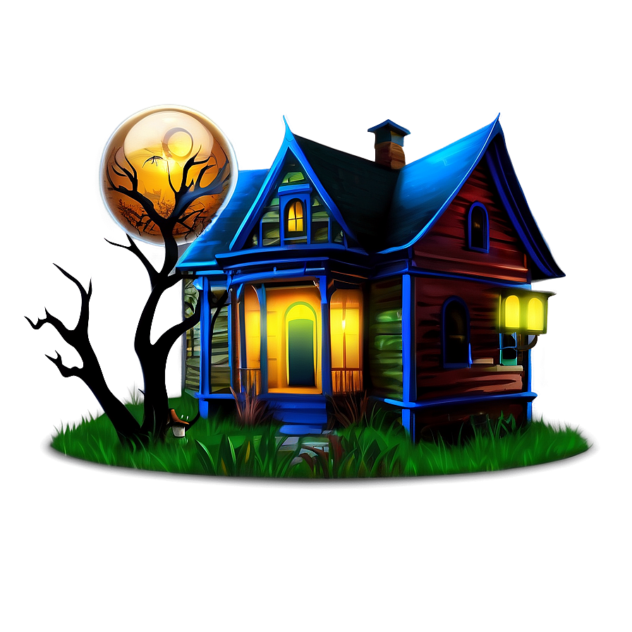 Haunted House With Mystic Orbs Png 69 PNG image