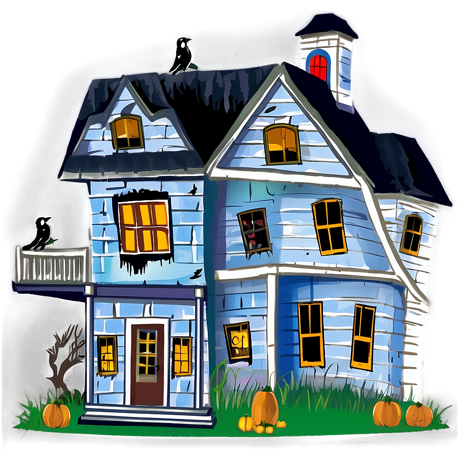 Haunted House With Ravens Png Mvq PNG image