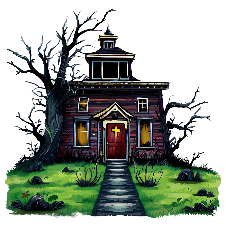 Haunted House With Spiders Png Wxq9 PNG image