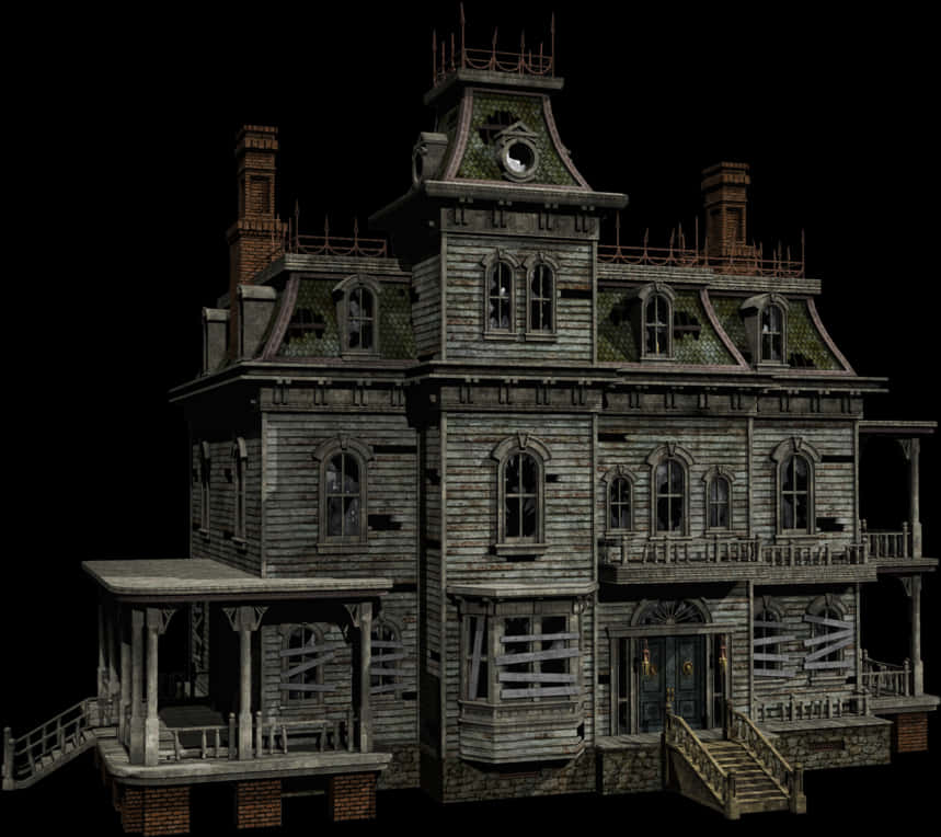 Haunted House3 D Model PNG image