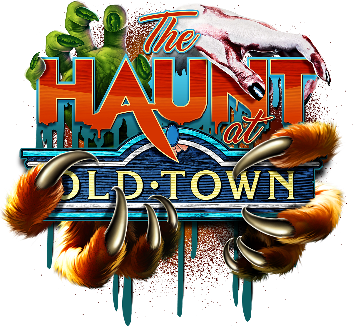 Haunted_ Old_ Town_ Theme_ Graphic PNG image