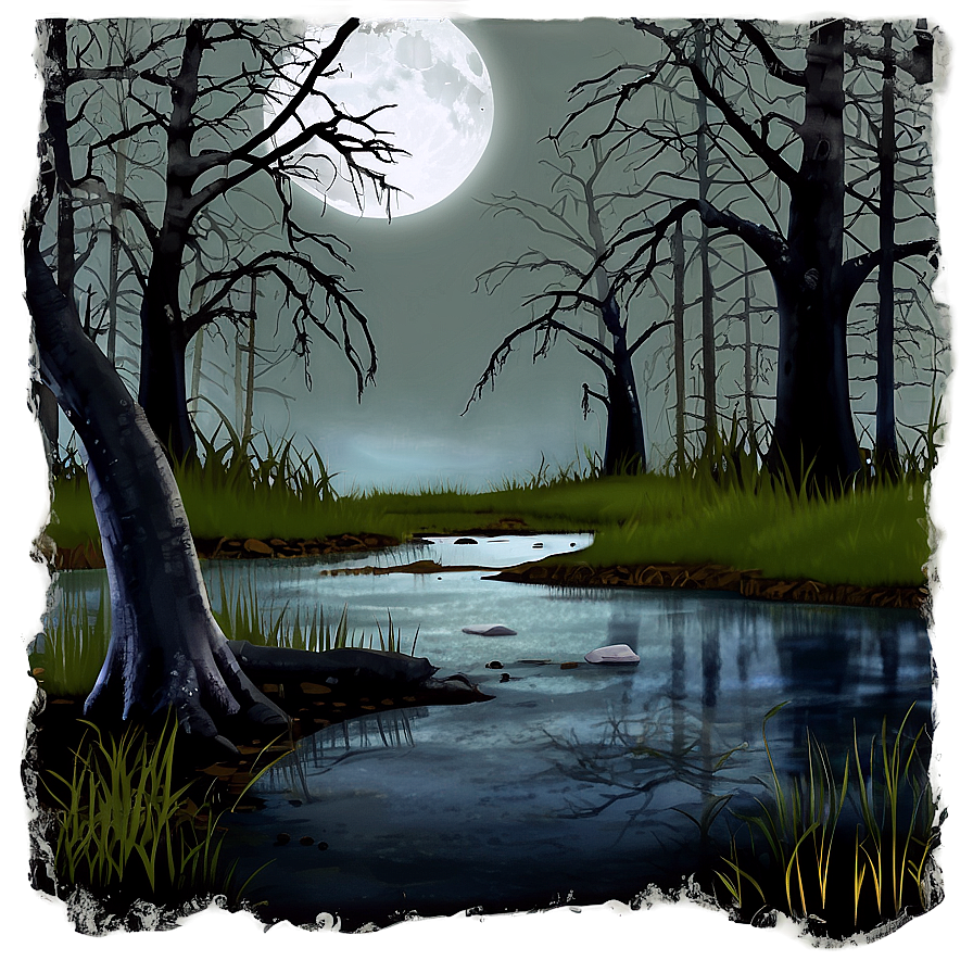 Haunted Swamp Graveyard Png 06122024 PNG image