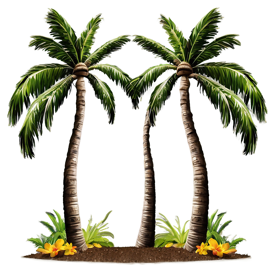 Hawaiian Islands Coconut Palms Png Bkn PNG image