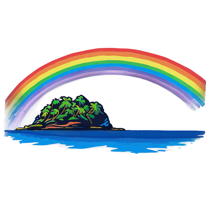 Hawaiian Islands Rainbow Over Beach Png 06212024 PNG image