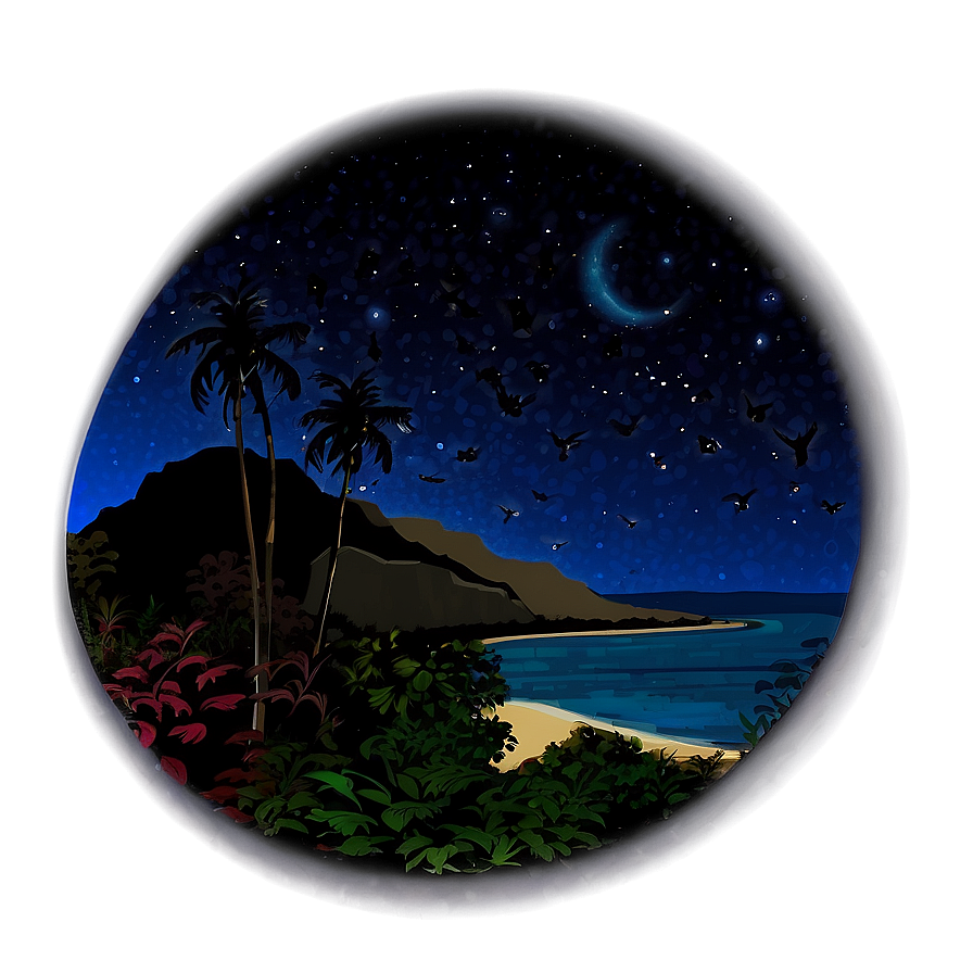 Hawaiian Islands Starry Night Sky Png Mns52 PNG image