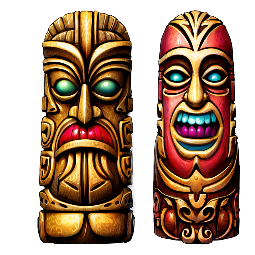 Hawaiian Islands Tiki Statues Png 06212024 PNG image