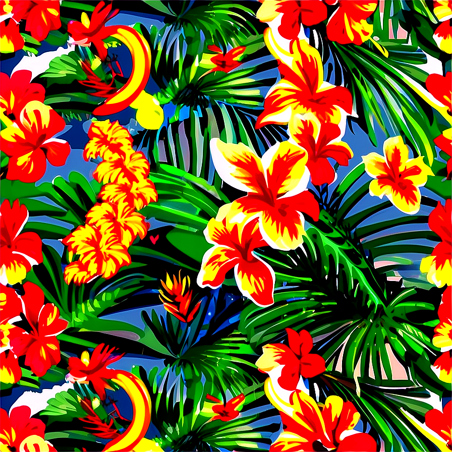 Hawaiian Shirt Print Png Elv PNG image