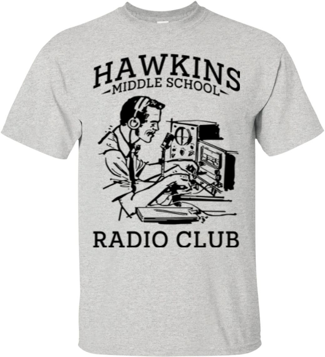 Hawkins Middle School Radio Club T Shirt PNG image