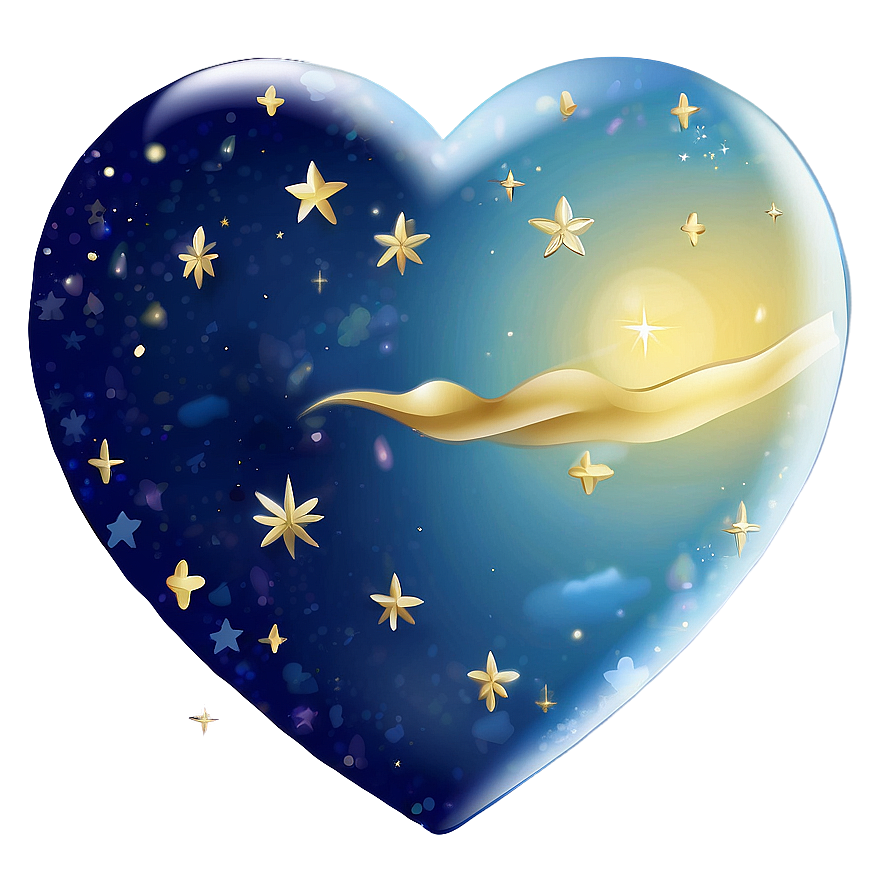 Heart And Stars Sky Png A PNG image