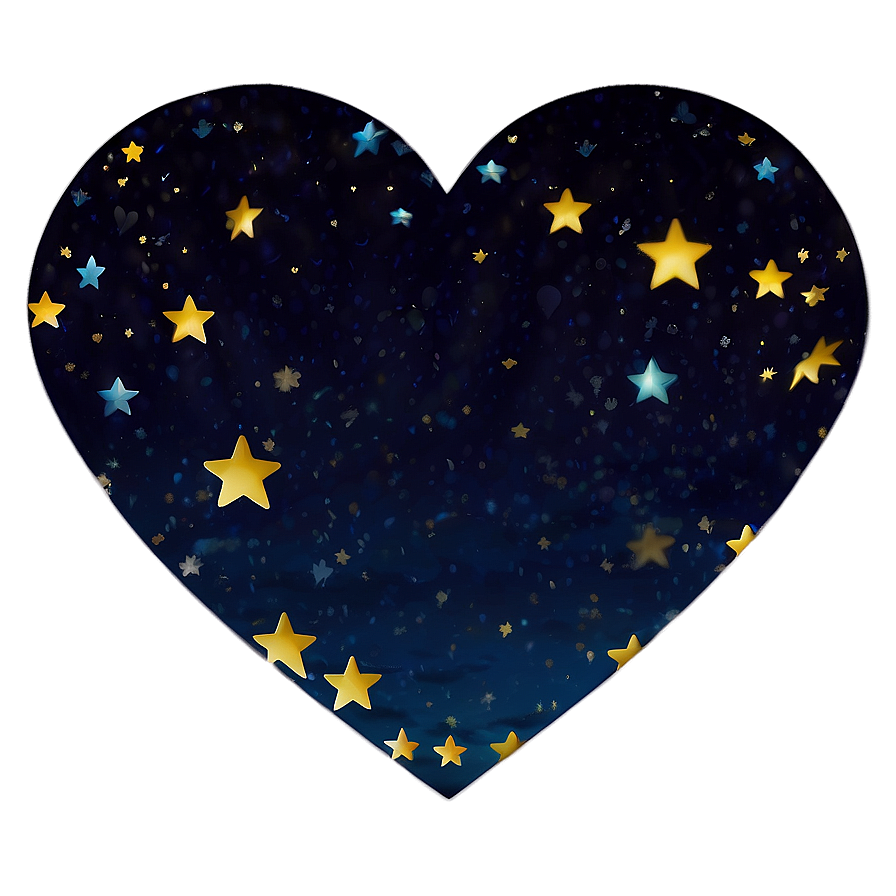 Heart And Stars Sky Png B PNG image