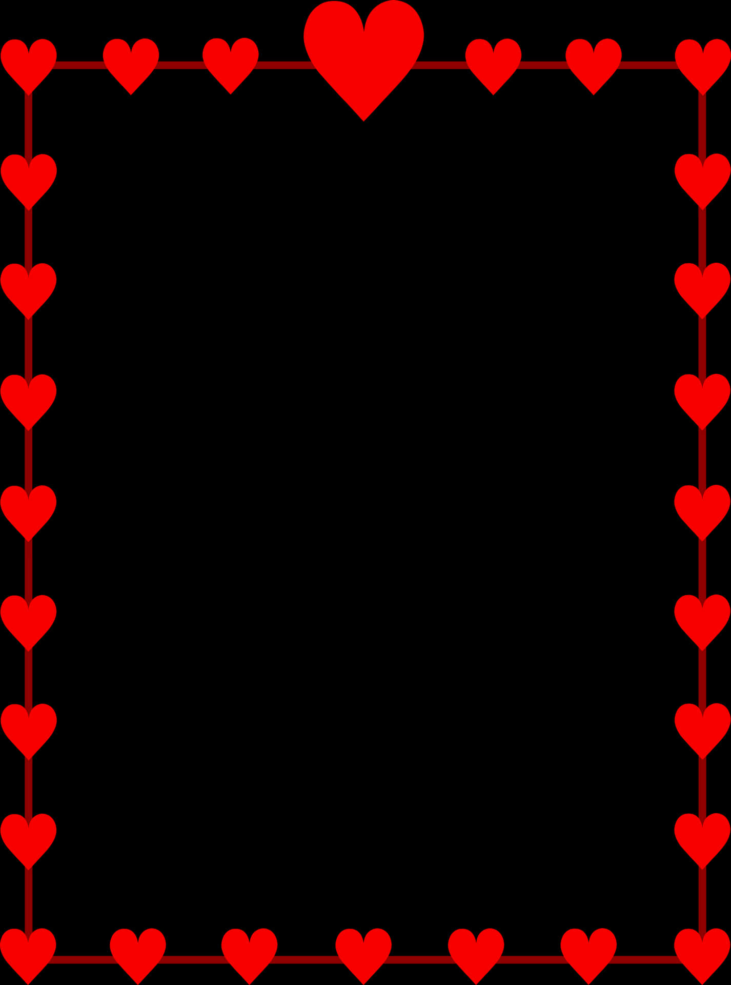 Heart Bordered Black Background PNG image