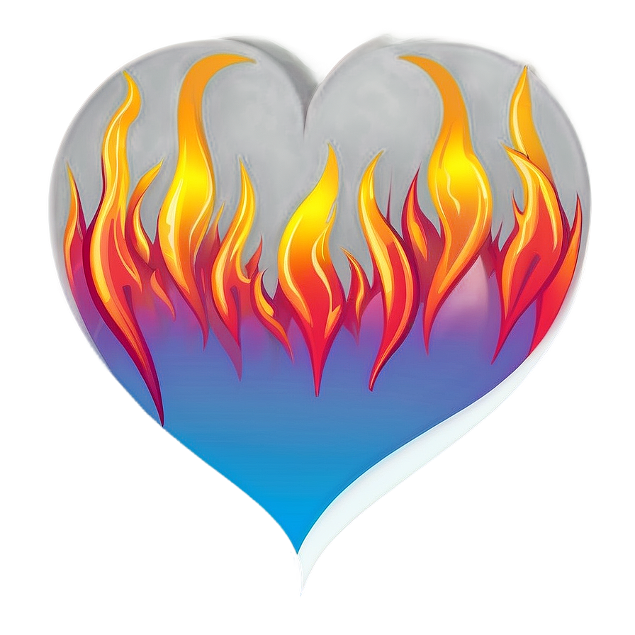 Heart Clipart With Flames Png Qdq PNG image