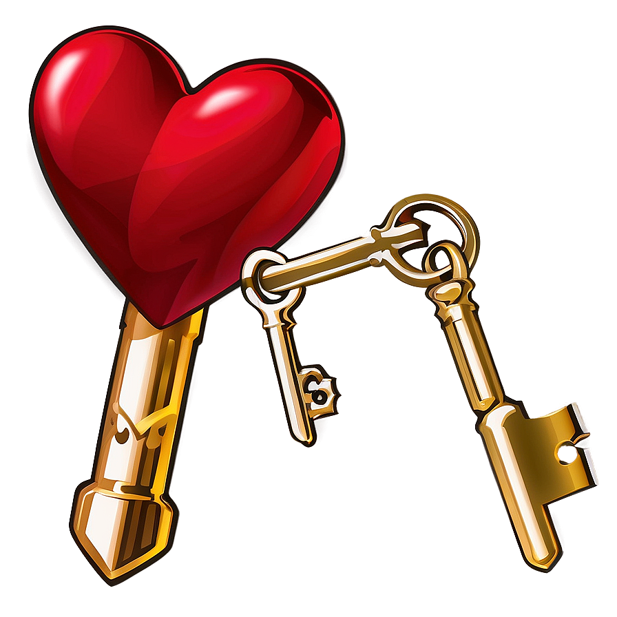 Heart Clipart With Key Png 05252024 PNG image