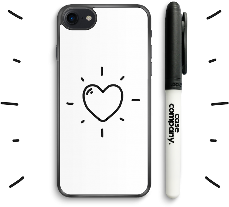 Heart Doodle Phone Caseand Marker PNG image