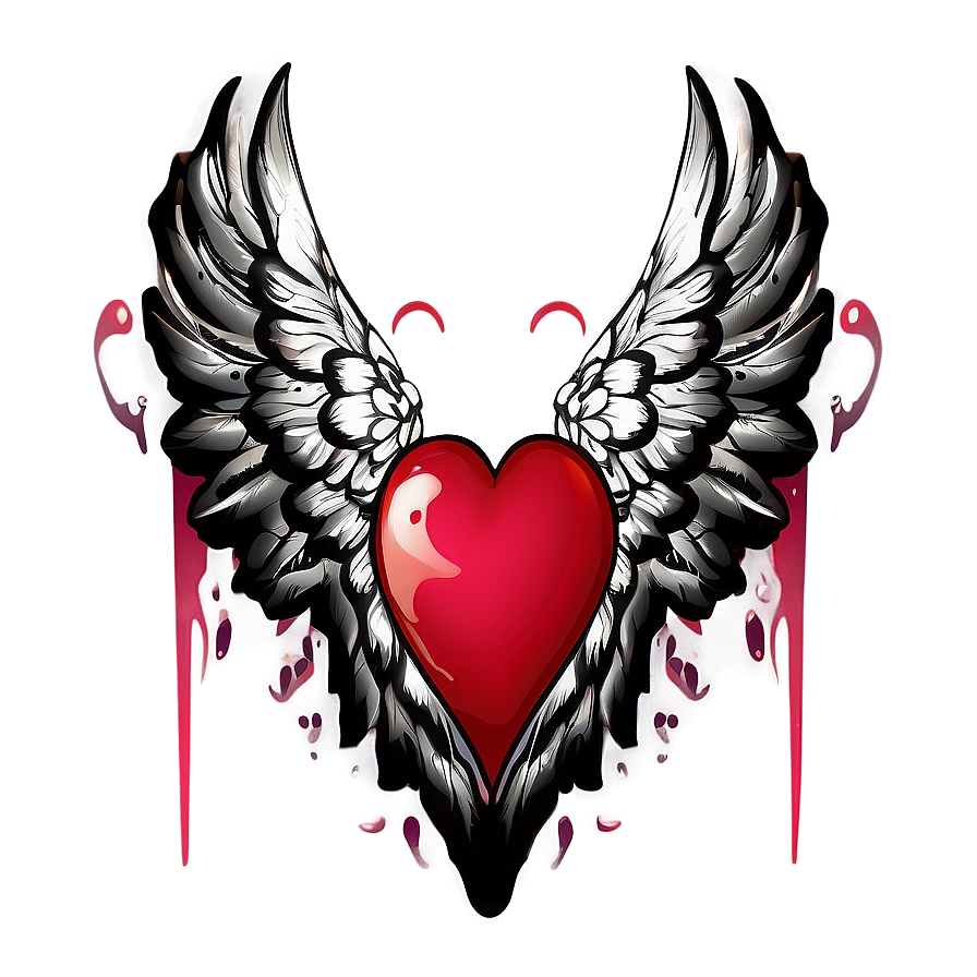 Heart Doodle With Wings Png 93 PNG image