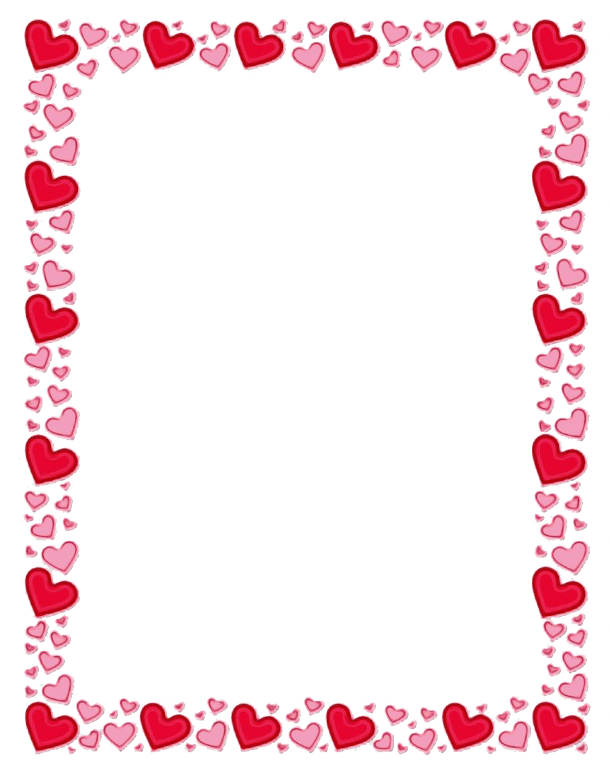 Heart Embellished Fancy Border PNG image