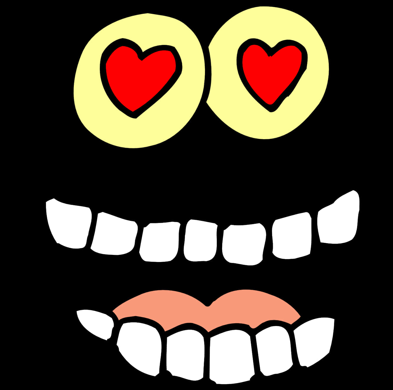 Heart Eyed Smiley Face Graphic PNG image
