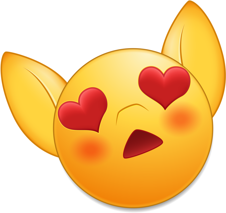 Heart Eyes Blushing Emoji PNG image