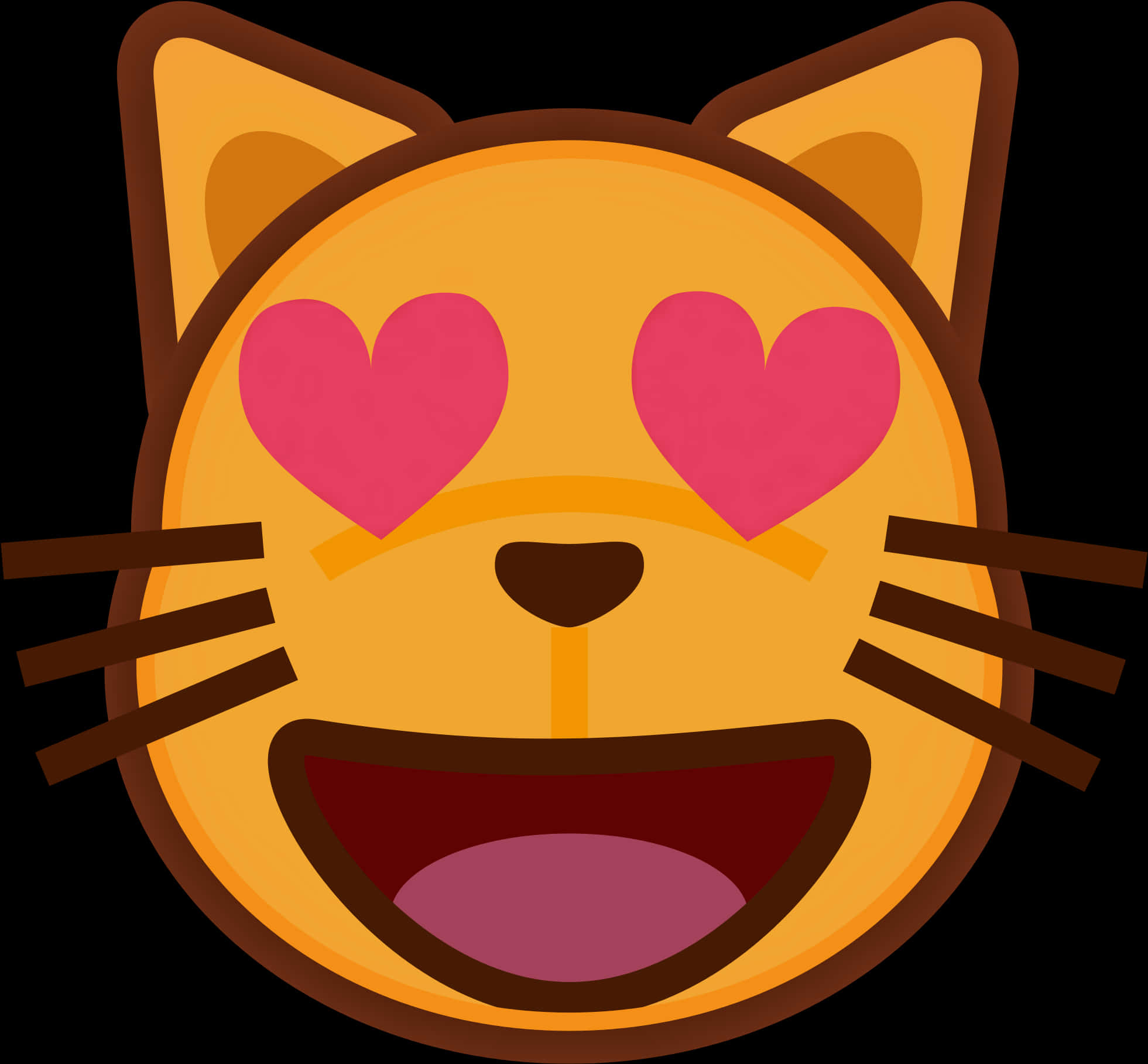 Heart Eyes Cat Emoji PNG image