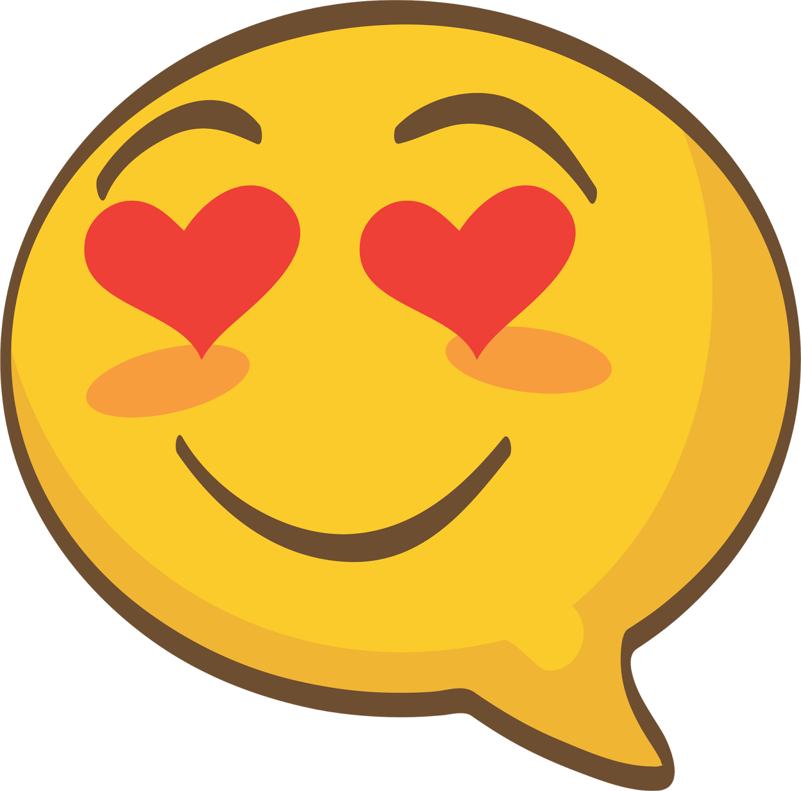 Heart Eyes Smiley Bubble Emoji.png PNG image