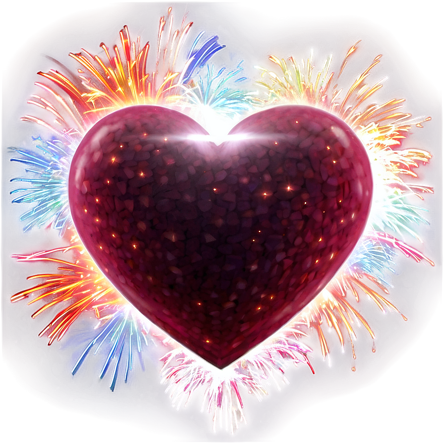 Heart Firework Overlay Png 06282024 PNG image