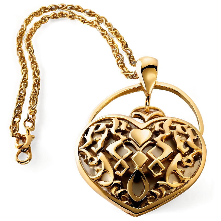 Heart Gold Necklace Png 69 PNG image