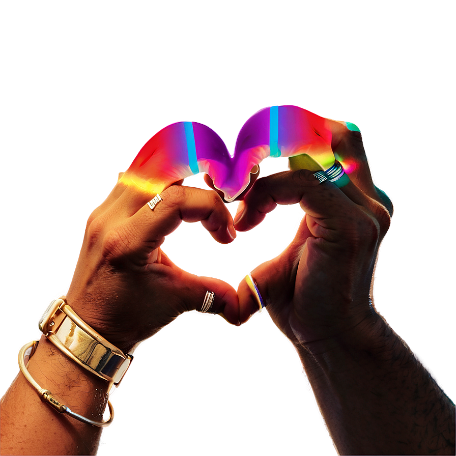 Heart Hands Rainbow Filter Png Rvb PNG image