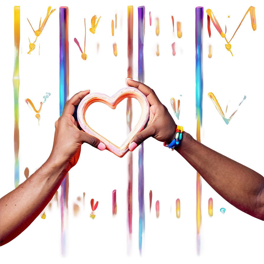 Heart Hands Rainbow Filter Png Sor2 PNG image