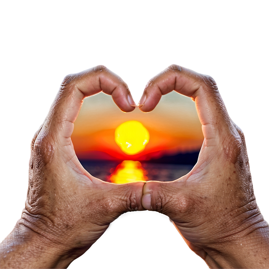 Heart Hands Sunset Png Bnv PNG image