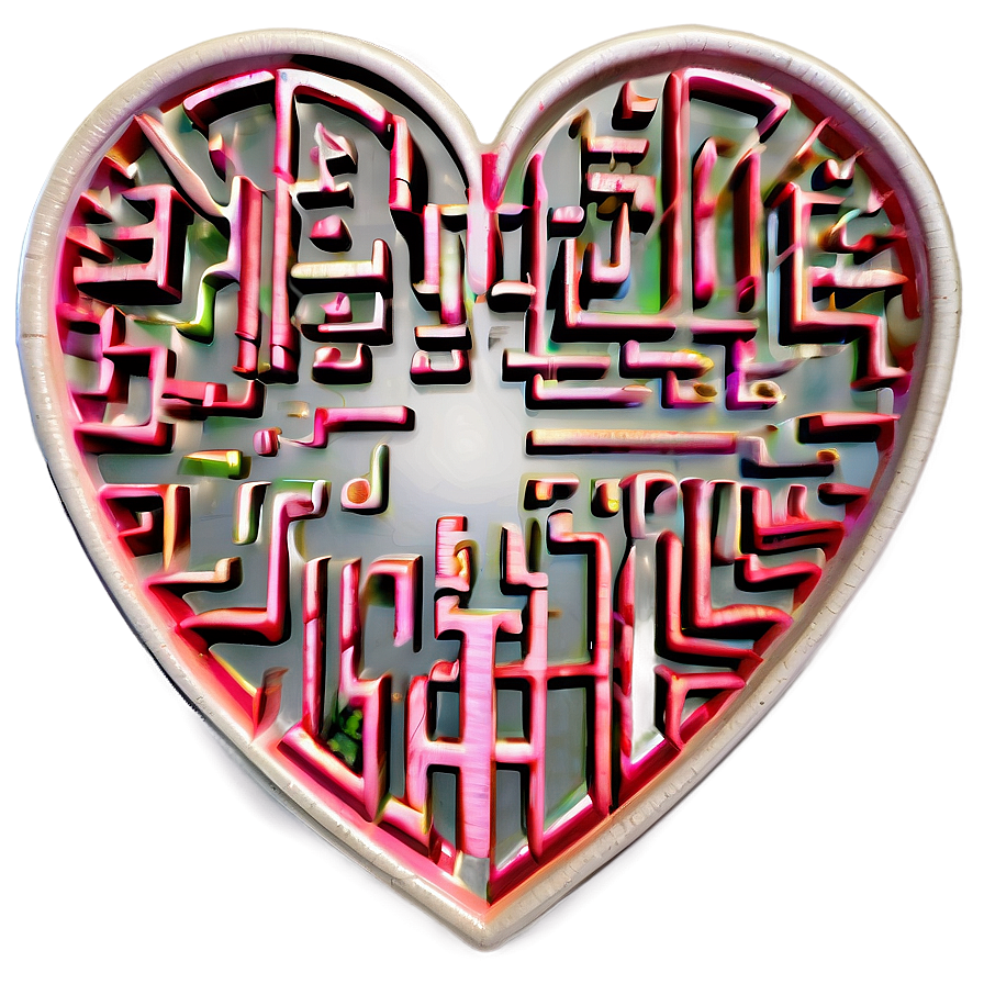 Heart Maze Puzzle Png B PNG image