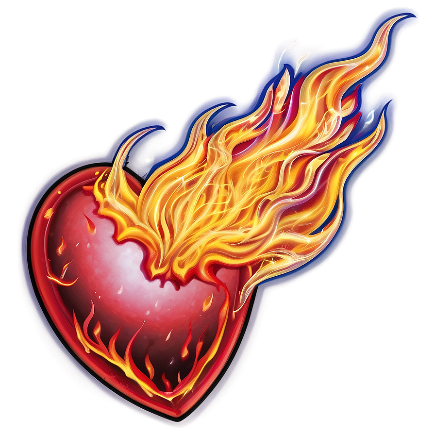 Heart On Fire Graphic Png B PNG image