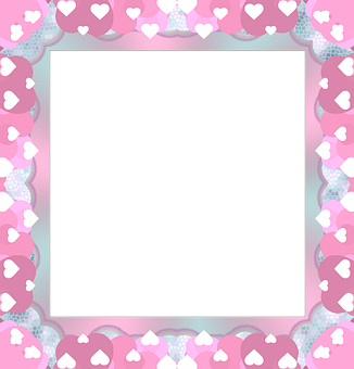 Heart Pattern Frame PNG image